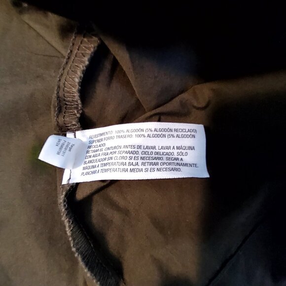 Future Collective Womens Dark Olive Button Shirt Dress XS 100% Recycled Cotton - Picture 7 of 10